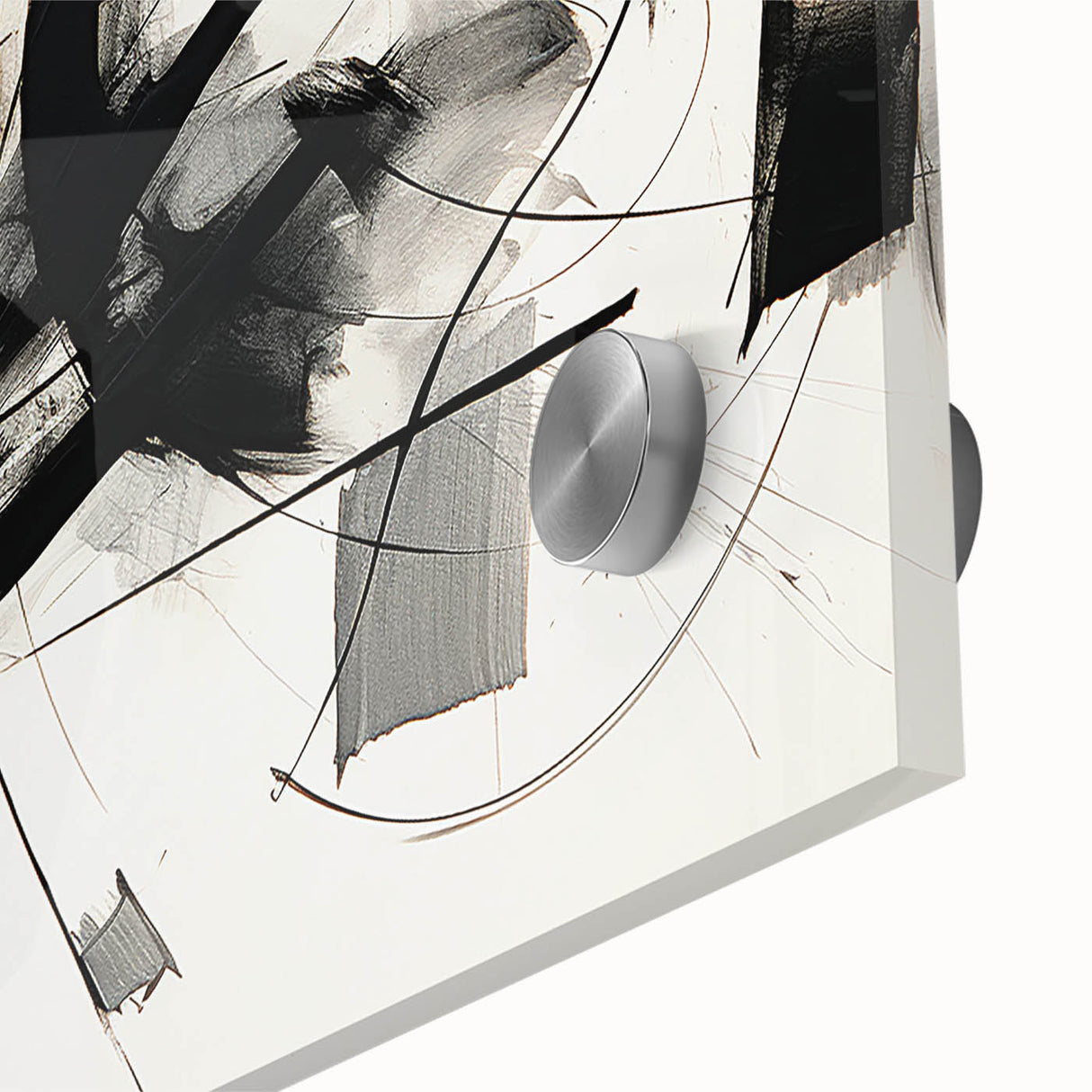 Framed Bedroom Art – Abstract Black & White Expressionist Print