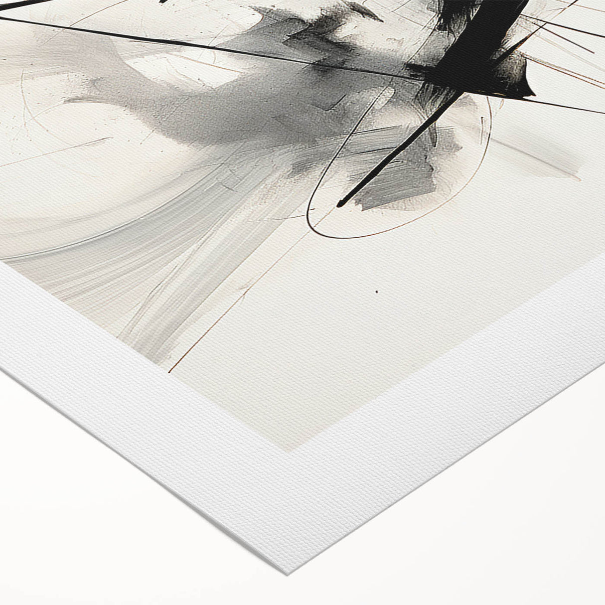 Framed Bedroom Art – Abstract Black & White Expressionist Print