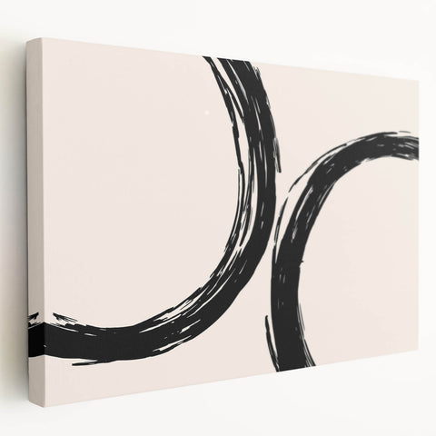 Modern Dining Room Art - Minimalist Black Ink Abstract Print