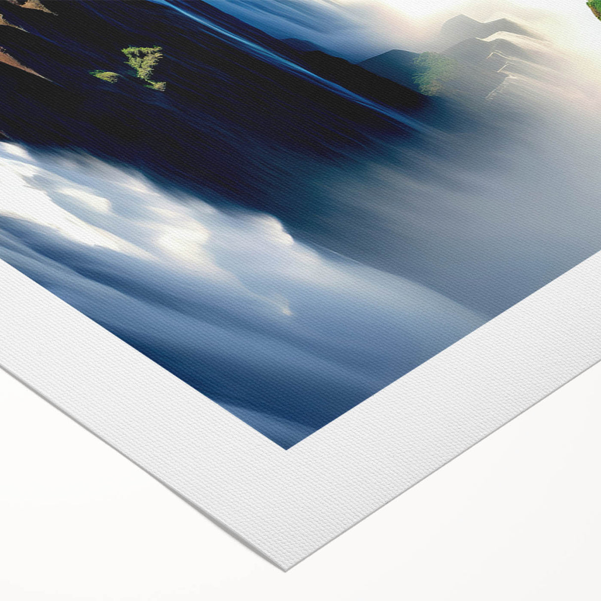 Art deco poster of a serene Zambian landscape on rolled canvas, showcasing muted earth tones, ideal for dining room wall art.