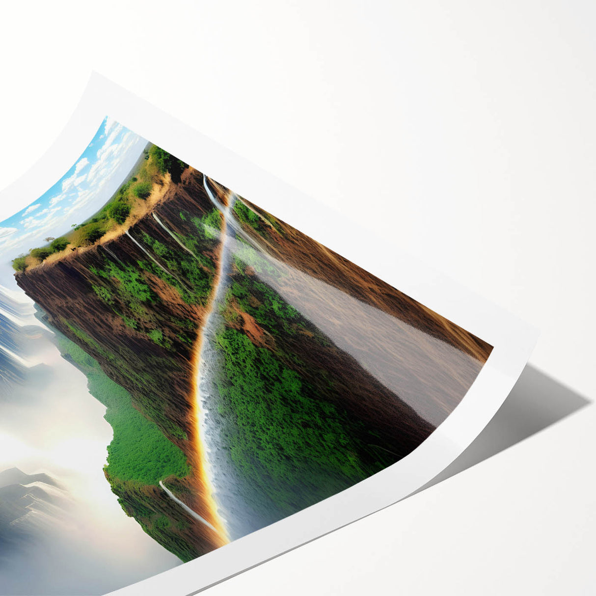 Extra large rolled print of line art flowers in muted earth tones, ideal for large living room wall art.