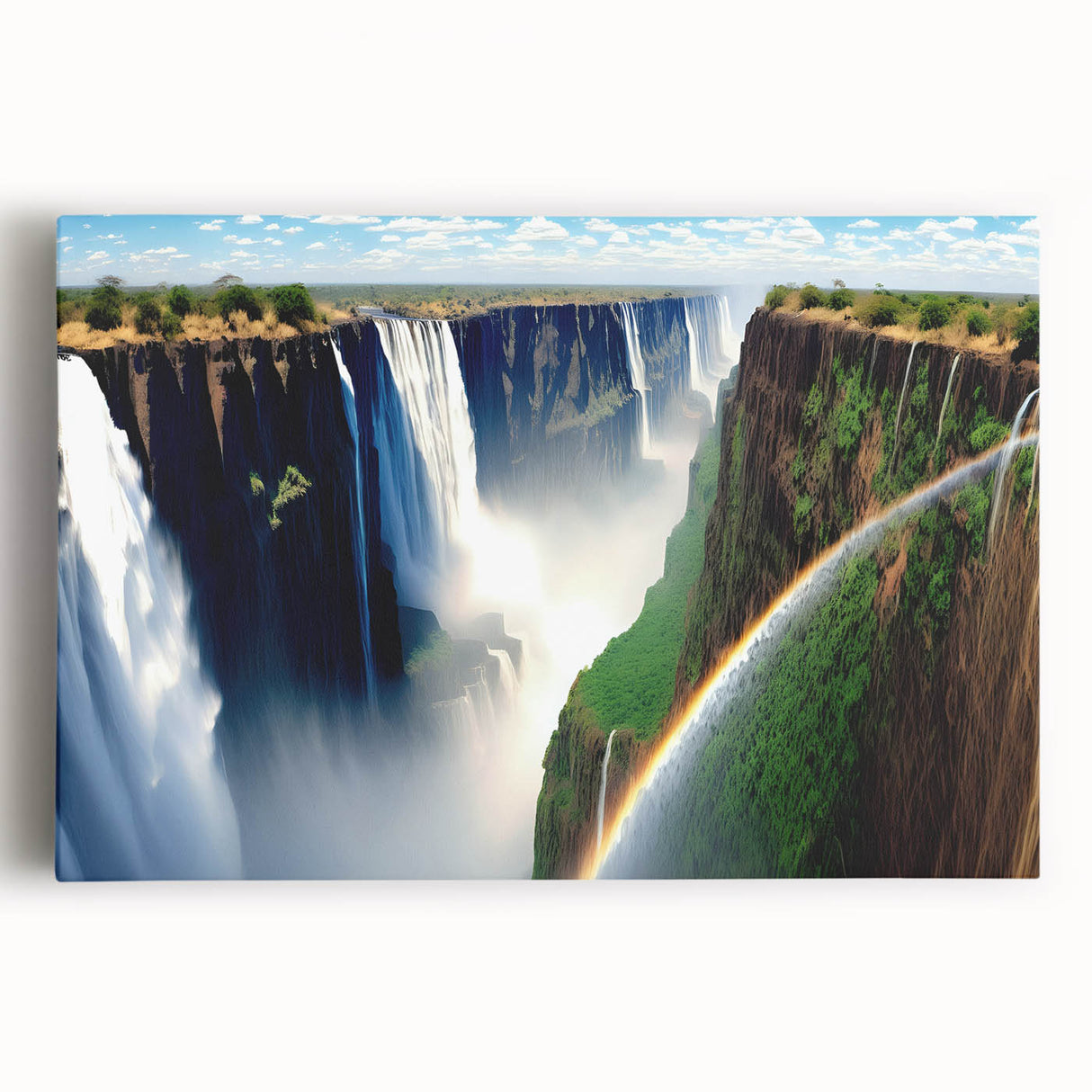 Black and white photo of an African savannah on large stretched canvas, ideal for kitchen wall art.