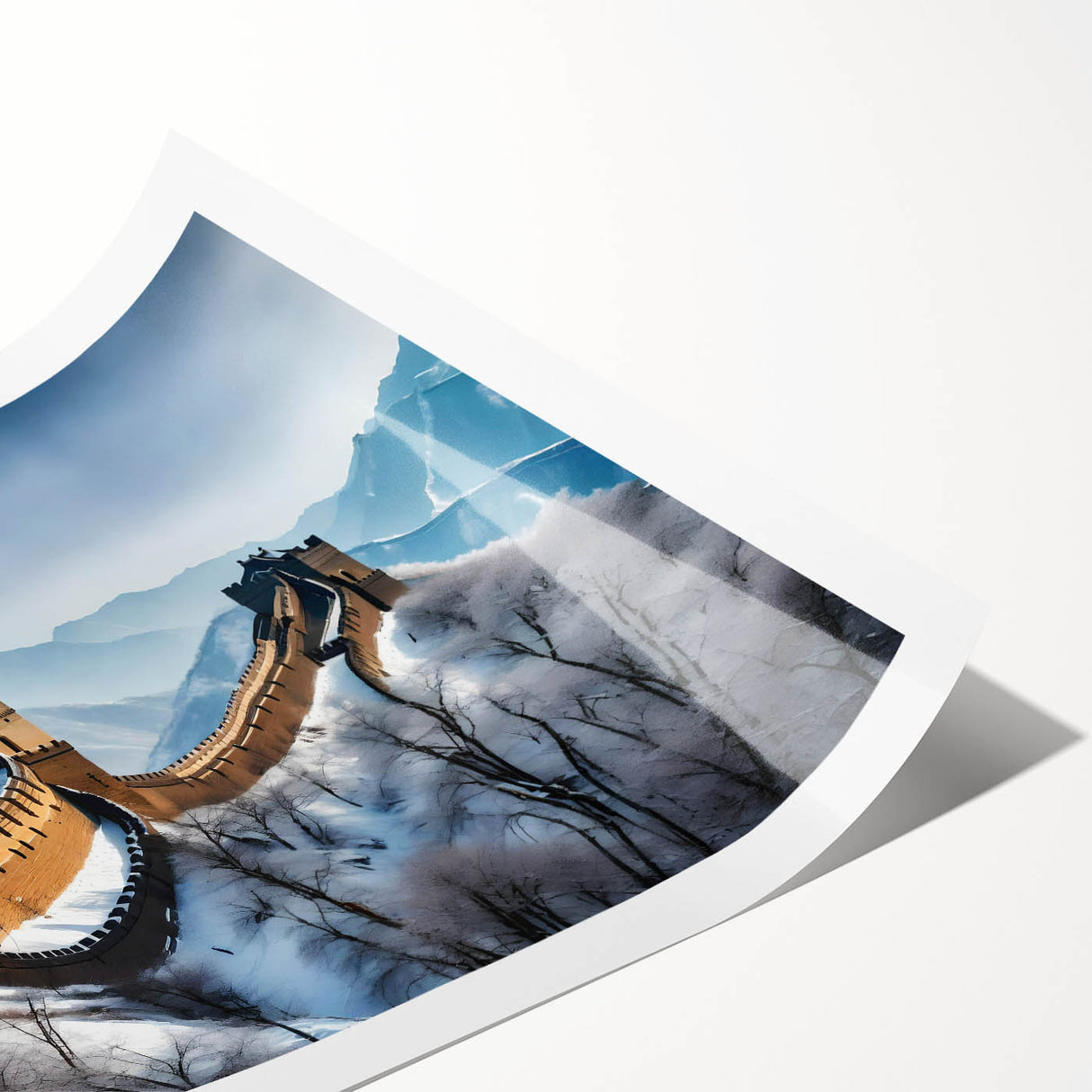 Extra large wall art featuring a line art of flowers with subtle pastel shades on a rolled print.