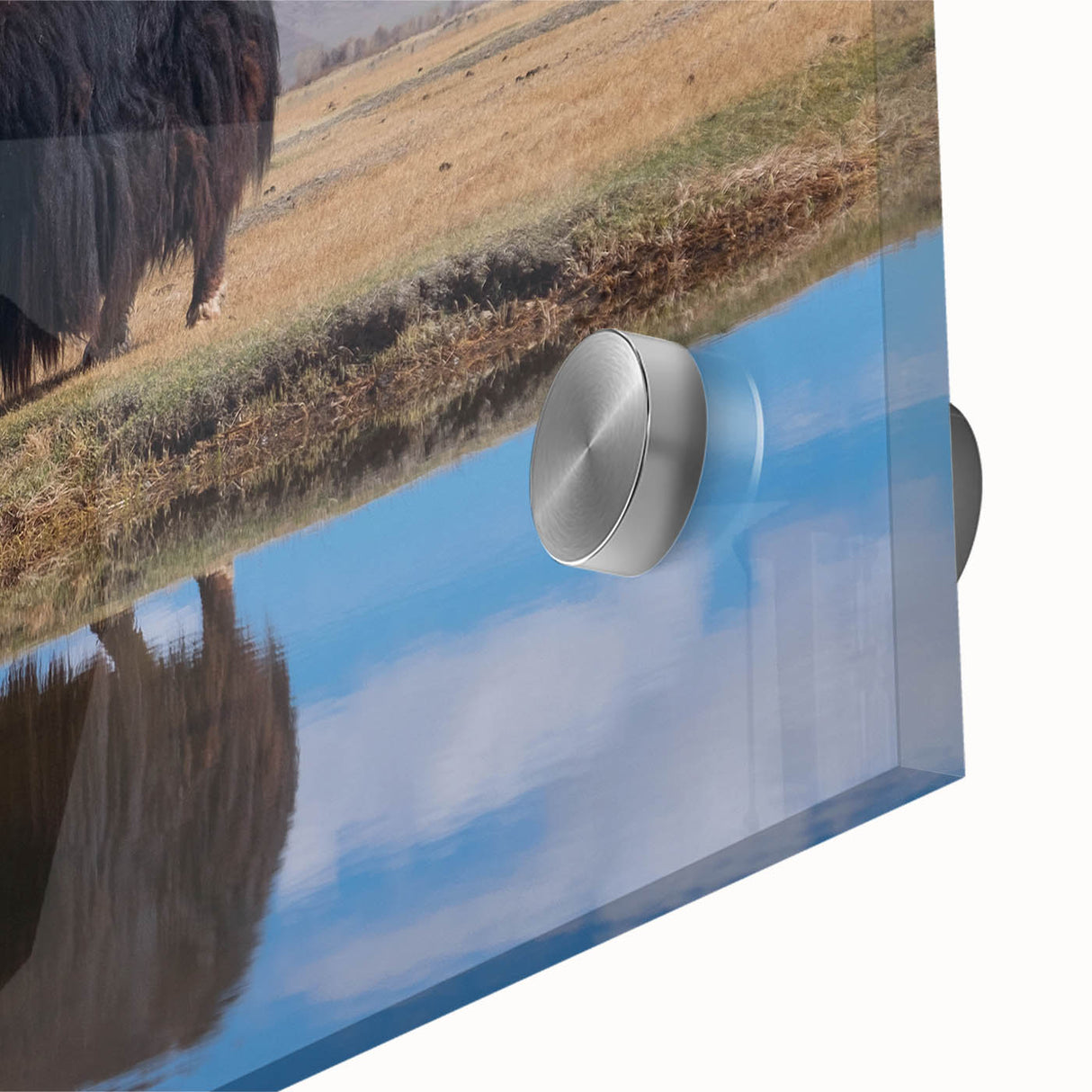 Large abstract wall art depicting Tibetan scenery in muted earth tones on acrylic glass, ideal for dining room ambiance.