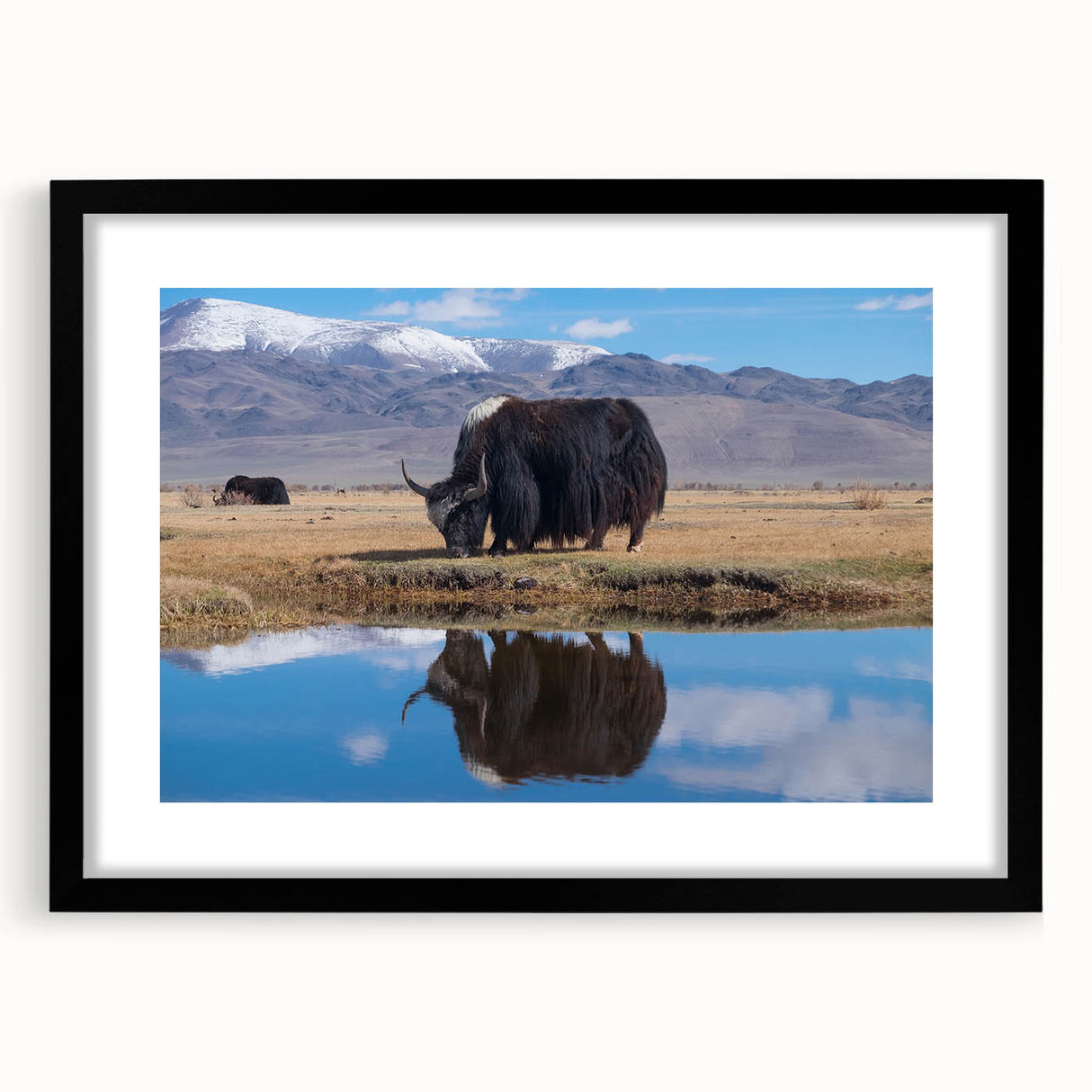 Extra large framed wall art of an abstract, textured depiction of Tibet scenery in vibrant colors.