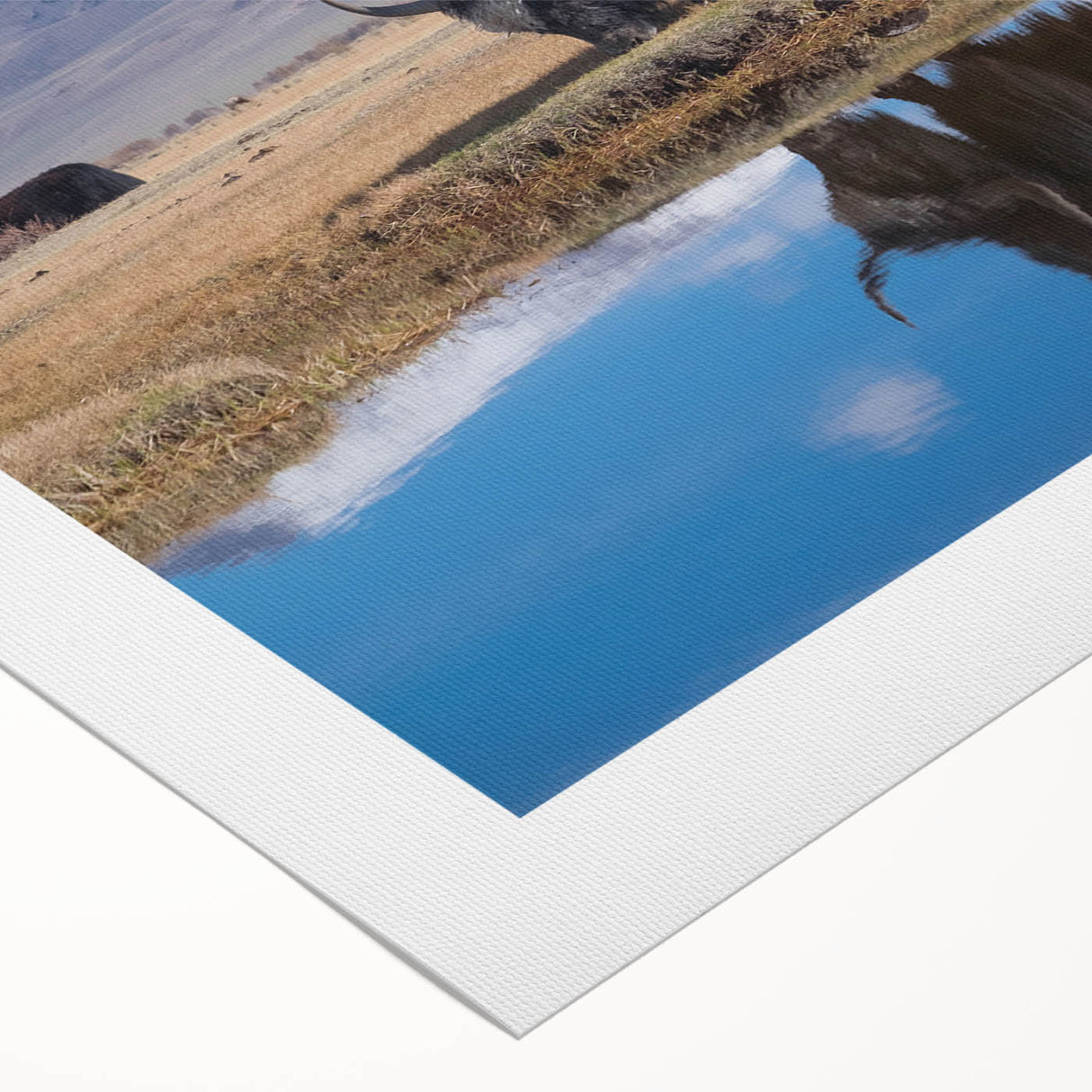 Art deco poster of a Tibetan landscape in muted earth tones on rolled canvas, suitable for dining room decor.