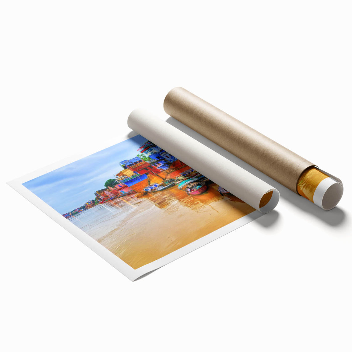 Extra large rolled print featuring a serene floral art scene in soft pastel shades.