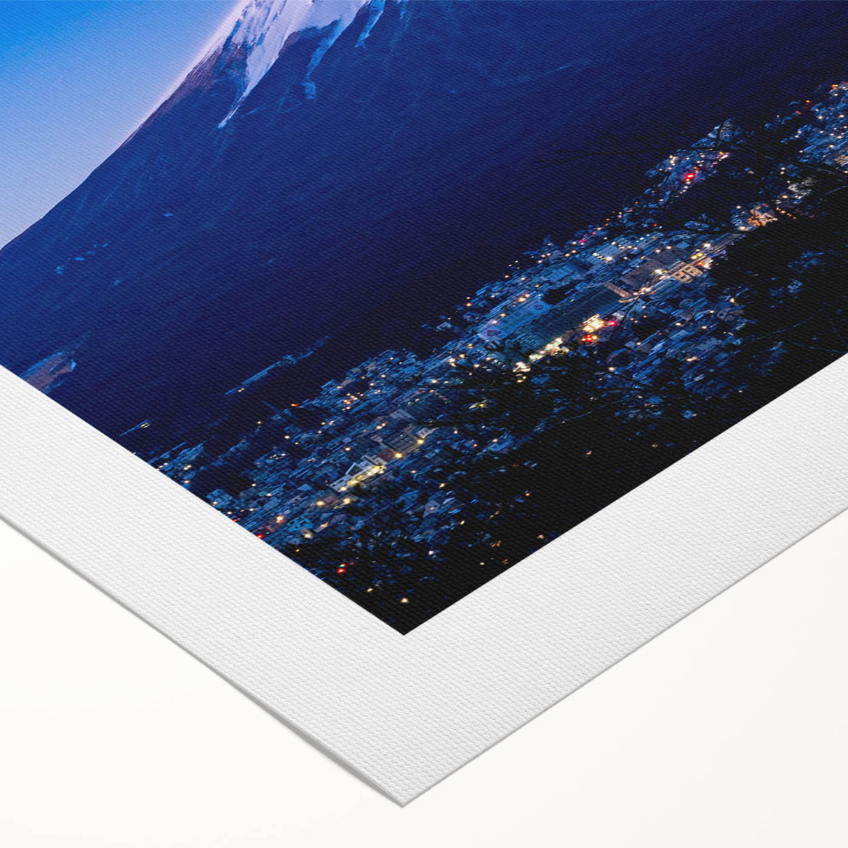 Art deco poster of a Japanese scenery in muted earth tones on rolled canvas, suitable for dining room wall art.