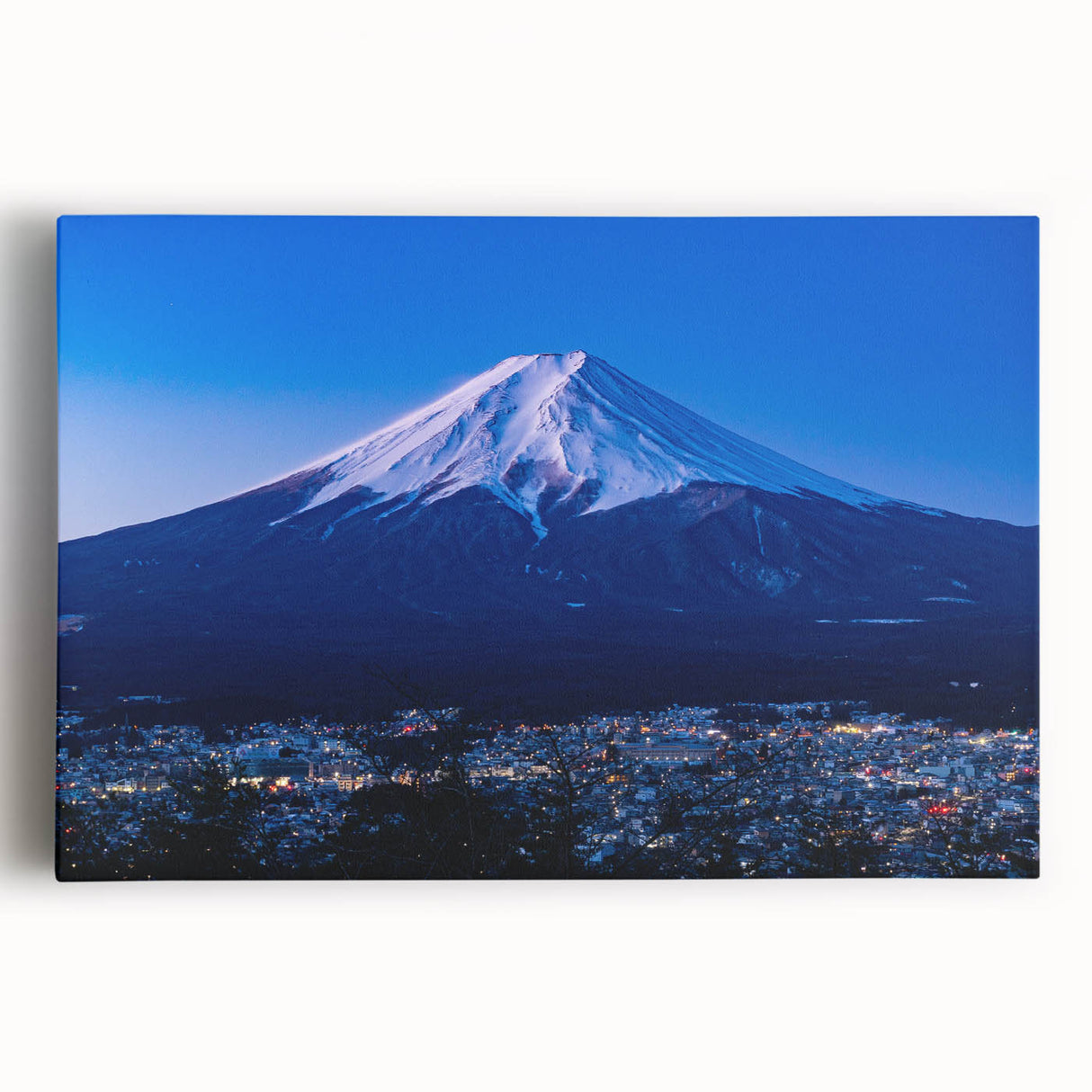 Large black and white stretched canvas of a serene Japanese landscape, ideal for kitchen wall art.