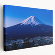 Large art depicting a serene Japanese landscape on stretched canvas, featuring soft pastel colors.