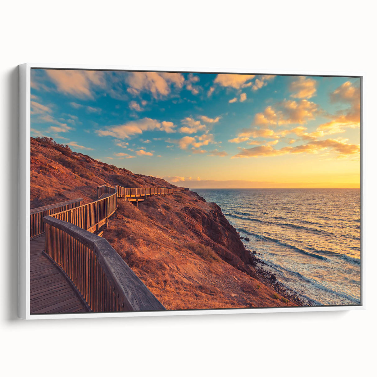 Framed canvas featuring a vintage-style landscape painting of Adelaide, with muted earth tones, ideal for bedroom wall art.