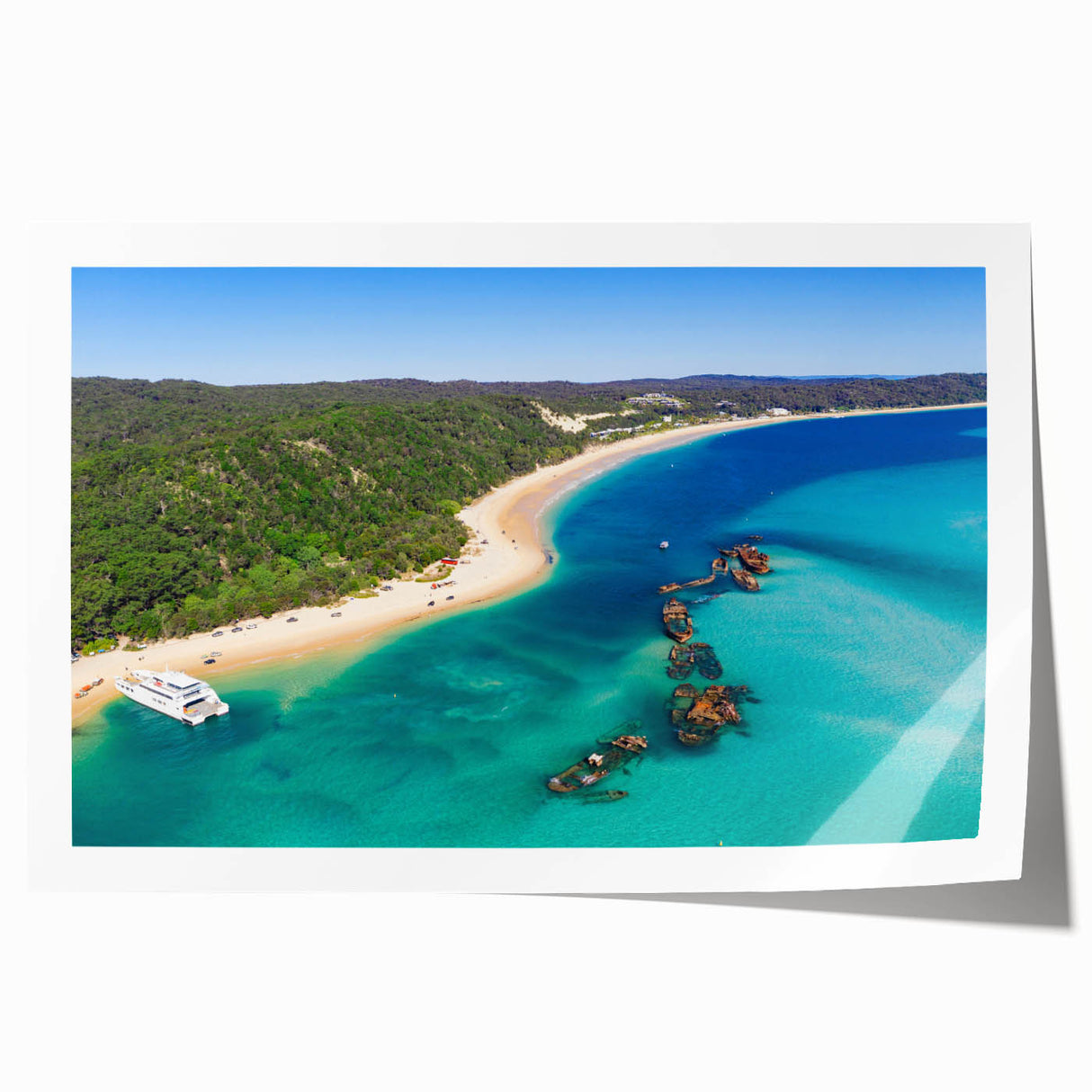 Extra large rolled print of Brisbane scenery with vibrant sunset colors, ideal for art wall dining room.