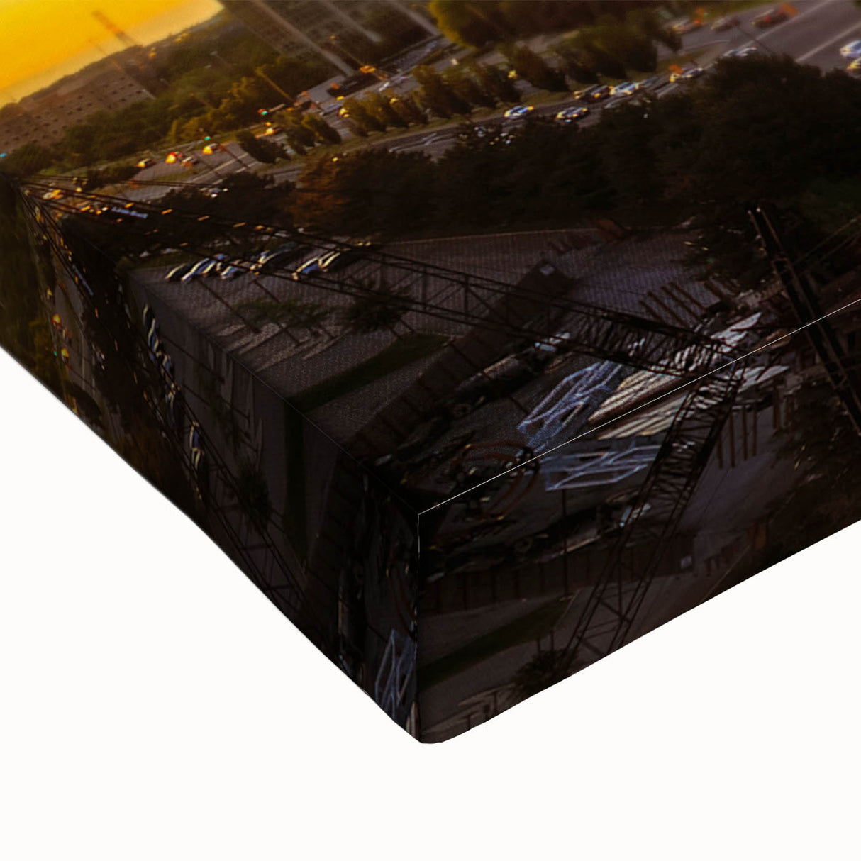 Black and white landscape art painting of Ontario, Canada on stretched canvas, ideal for bedroom wall decor.