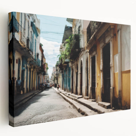 Caribbean beach scene on large stretched canvas with vivid blue and turquoise hues, suitable as kitchen wall art.