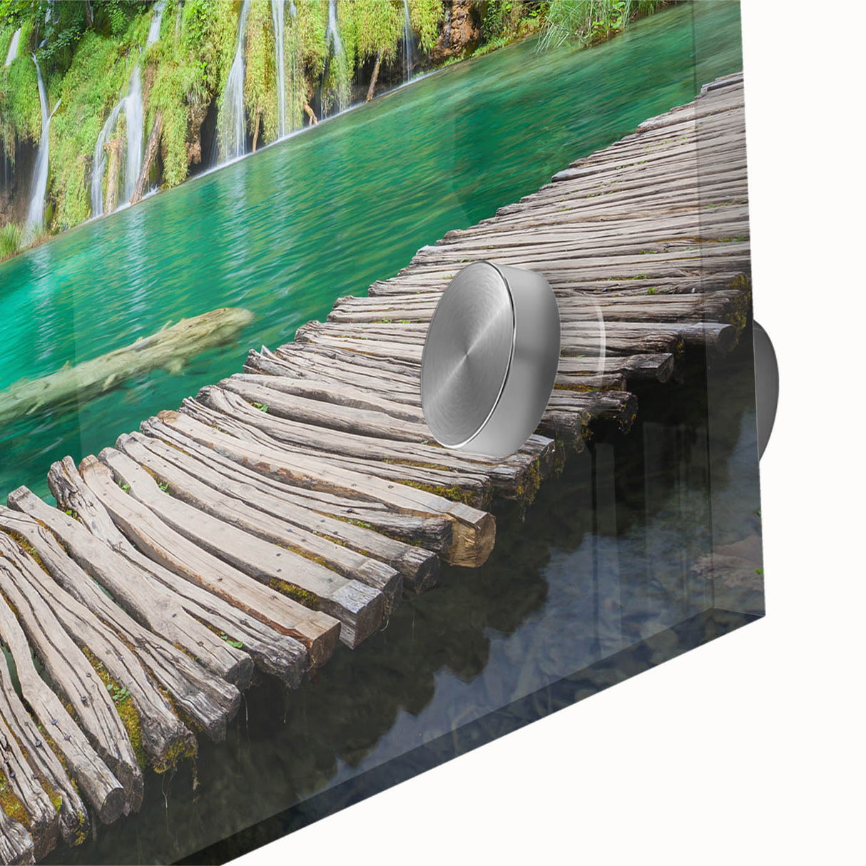 Large abstract wall art of a Croatian landscape in muted earth tones on acrylic glass, suitable for dining room decor.