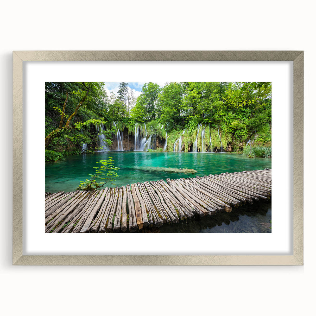 Extra large wall art featuring a textured abstract print of a European Croatian scenery in muted earth tones.