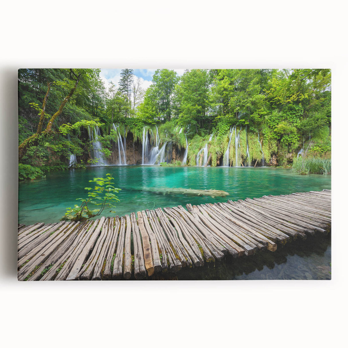 Black and white stretched canvas featuring a scenic view of a Croatian coastal town, ideal for kitchen wall art.