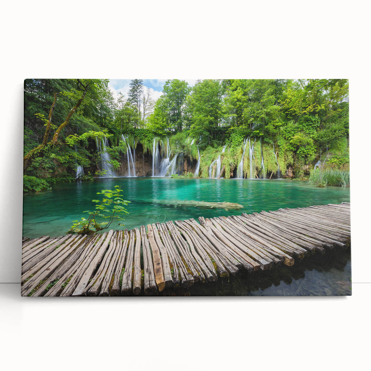 Black and white photo of a Croatian coastal town on large stretched canvas, ideal for kitchen wall art.