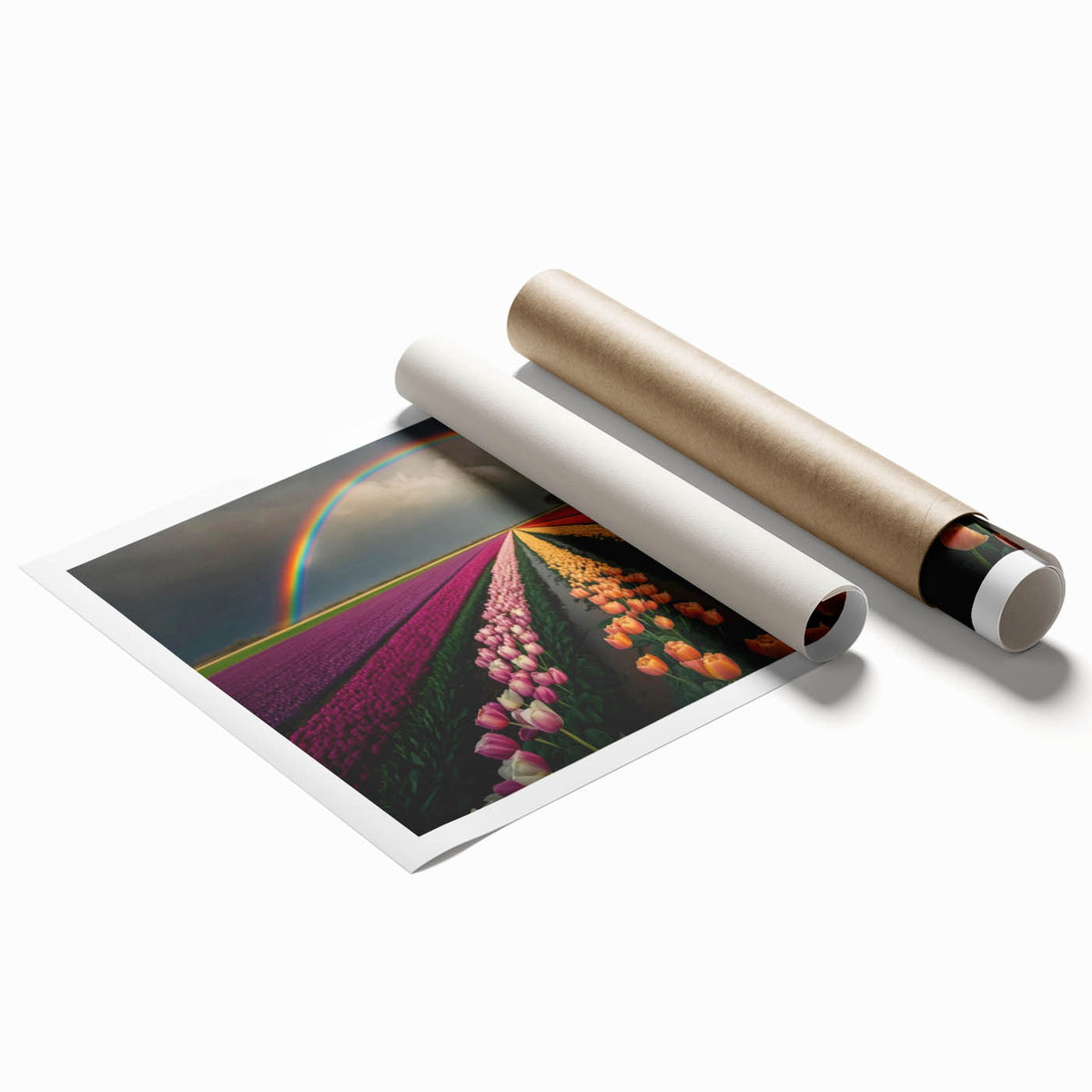 Extra large rolled print featuring a floral art design with vibrant colors, ideal for classy bathroom wall art.