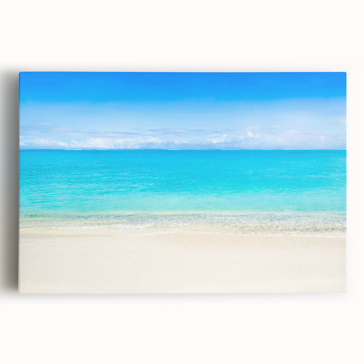 Black and white stretched canvas of Cancun scenery, ideal for kitchen wall art.