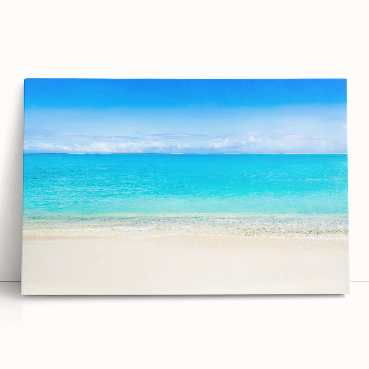 Black and white large art print of Cancun scenery on stretched canvas, ideal for kitchen wall art or bedroom decor.