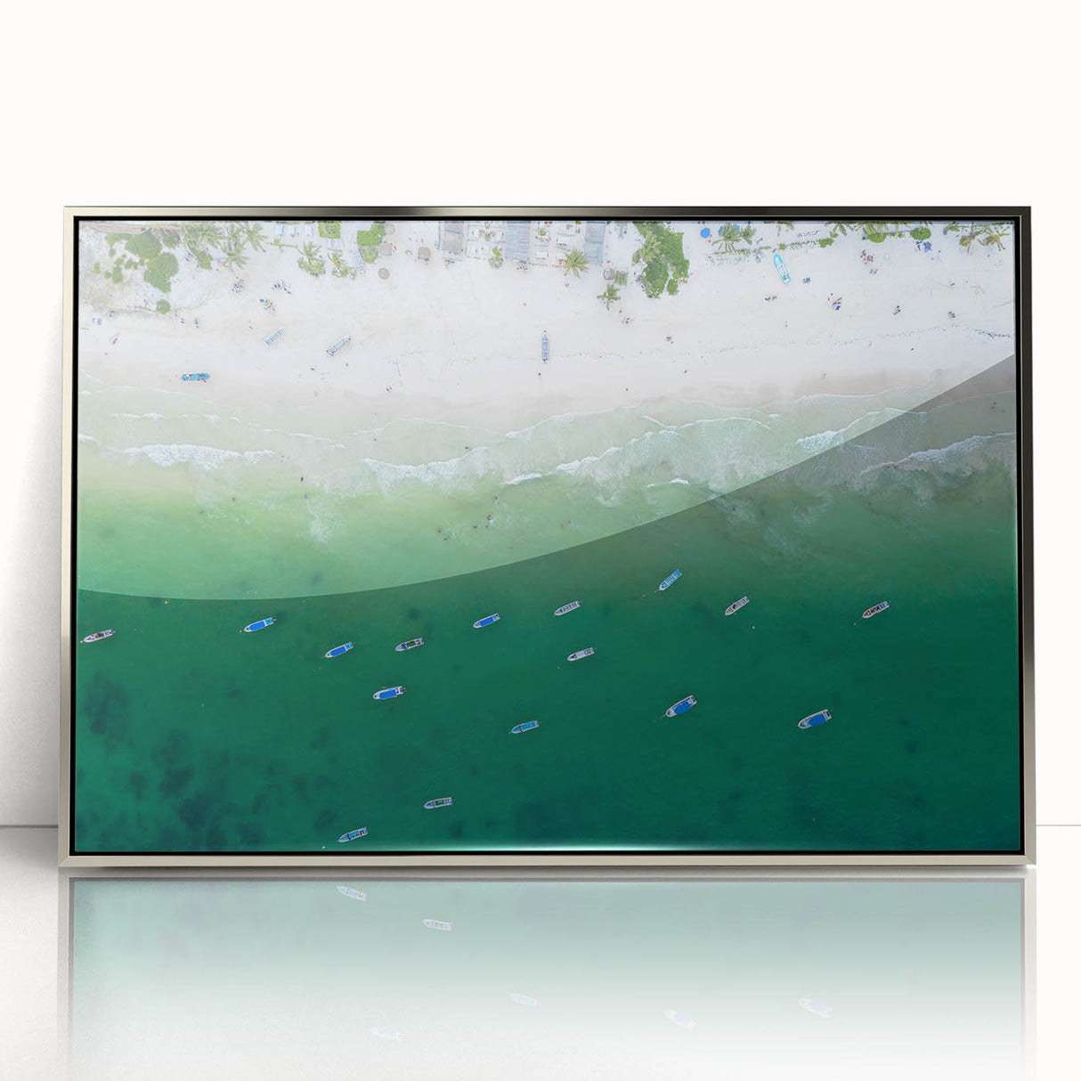 Framed acrylic print of a Quintana Roo scenery in pastel shades, ideal for modern art wall decor.