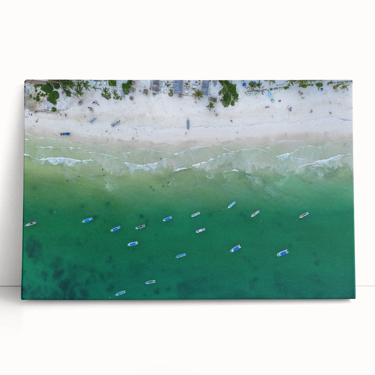 Black and white photo of Quintana Roo scenery on large stretched canvas, suitable for kitchen wall art or bedroom.