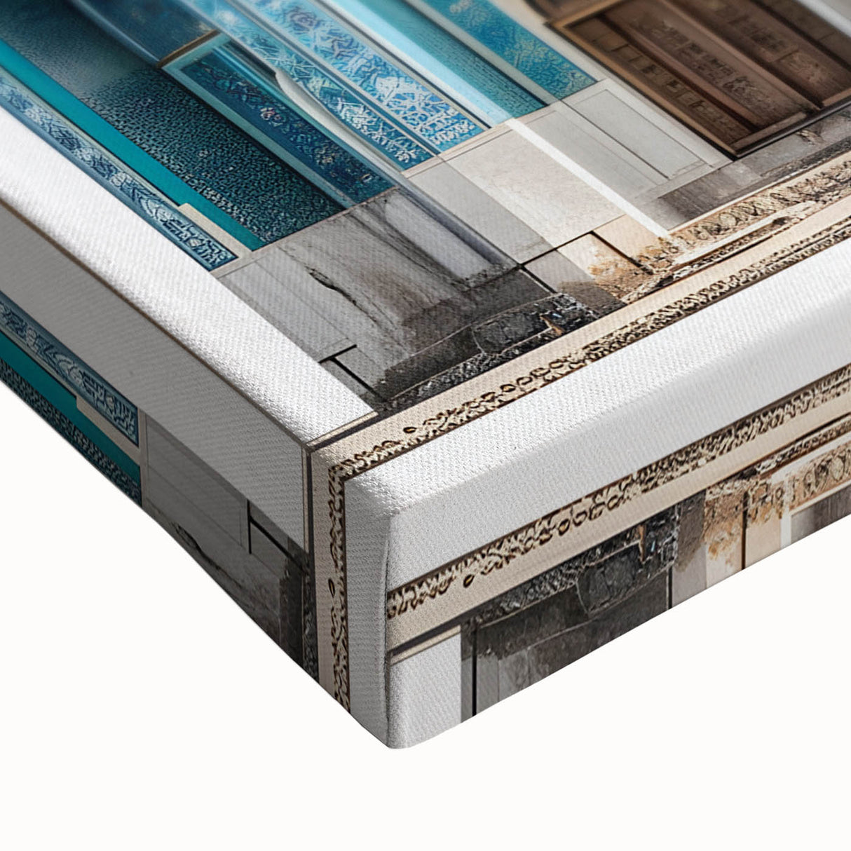 Black and white landscape art painting of a Middle Eastern scenery on stretched canvas, suitable for bedroom wall decor.