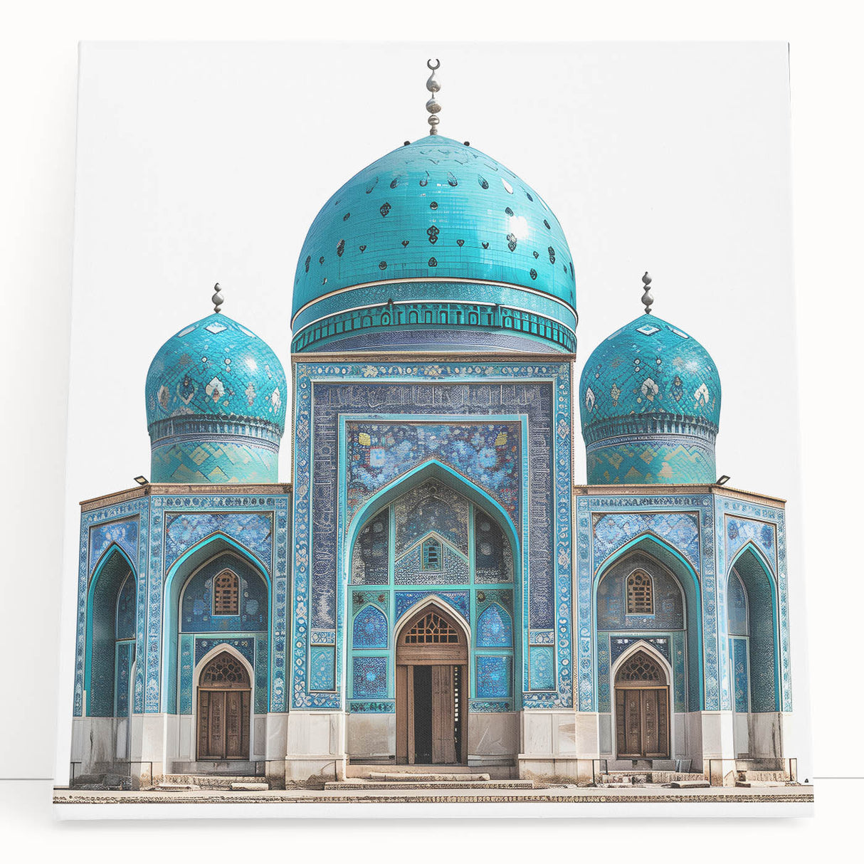 Black and white stretched canvas featuring a scenic Middle Eastern landscape, ideal for kitchen wall art or bedroom ambiance.