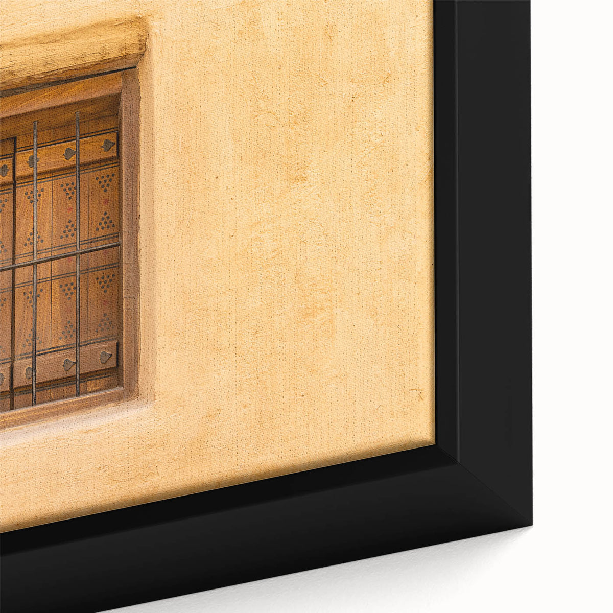 Extra large framed canvas featuring a textured black wall art scene of Saudi Arabia, with colorful embellishments.