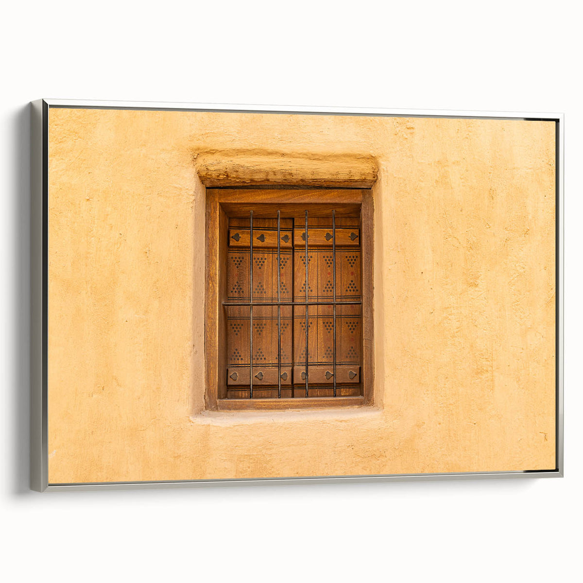 Framed canvas landscape art painting depicting a colorful Saudi Arabian scenery, ideal for living room decor.