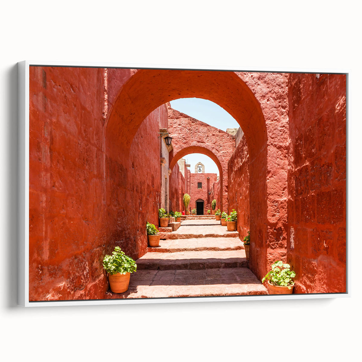Vintage poster art of Catalina, California on framed canvas, featuring colorful imagery on a black background.
