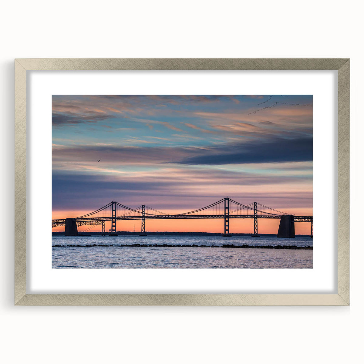 Textured abstract art print of Baltimore skyline in muted gray and blue tones on a framed canvas.