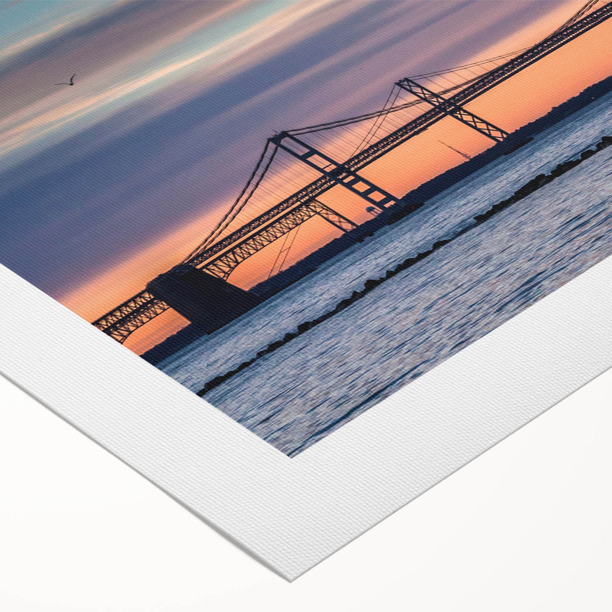Art deco poster of Baltimore skyline in muted blue and gray tones on rolled canvas, suitable for dining room wall art.