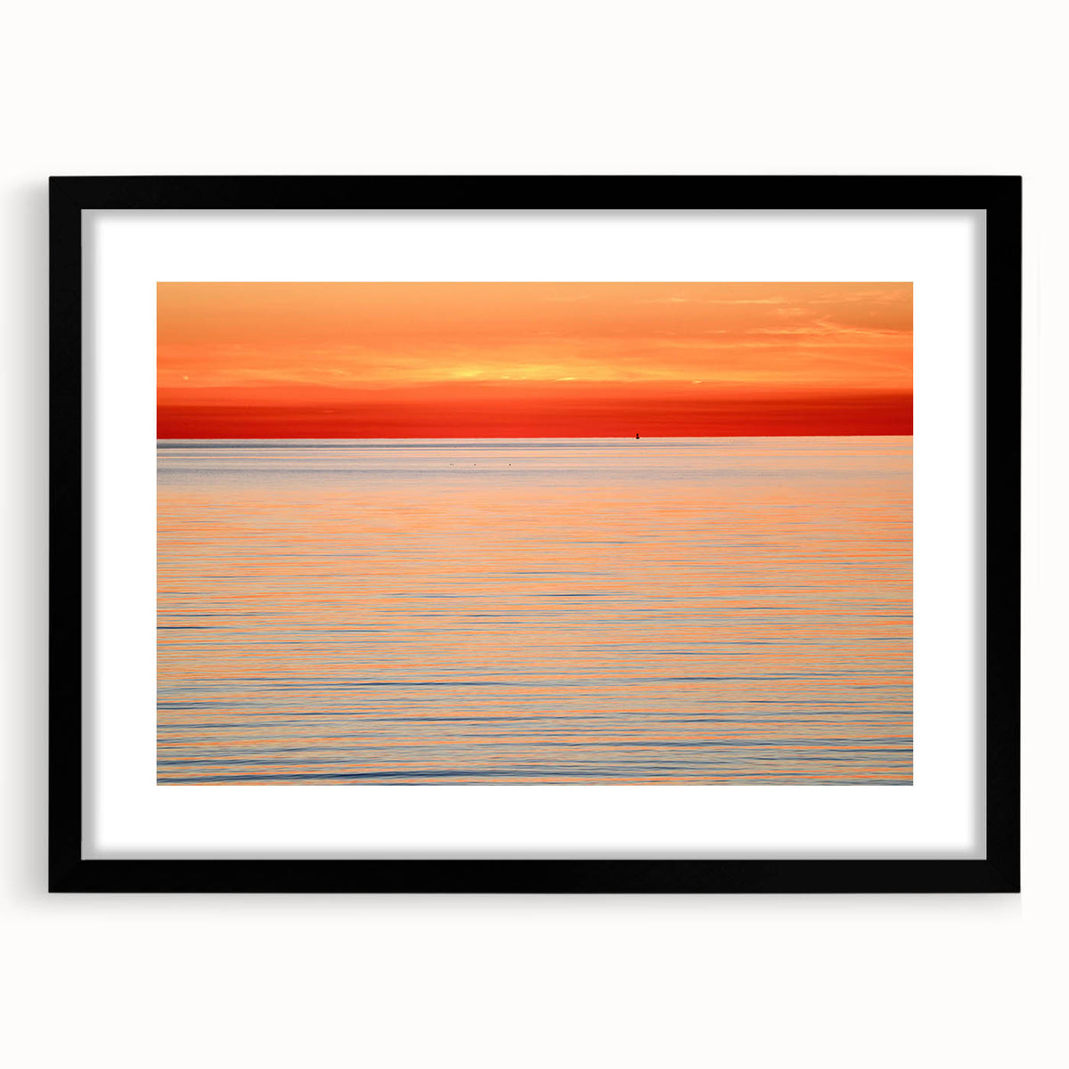 Abstract art print of a colorful, textured Massachusetts scenery on extra large black-framed canvas.