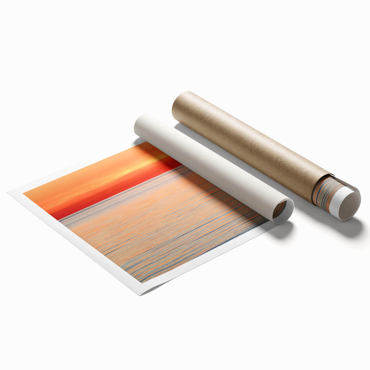 Rolled print of a serene Nantucket landscape with soft pastel colors, ideal for classy bathroom wall art.