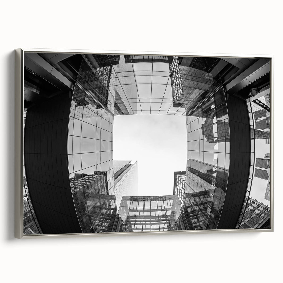 Framed canvas of a colorful Charlotte, North Carolina skyline landscape, ideal for modern office decor.