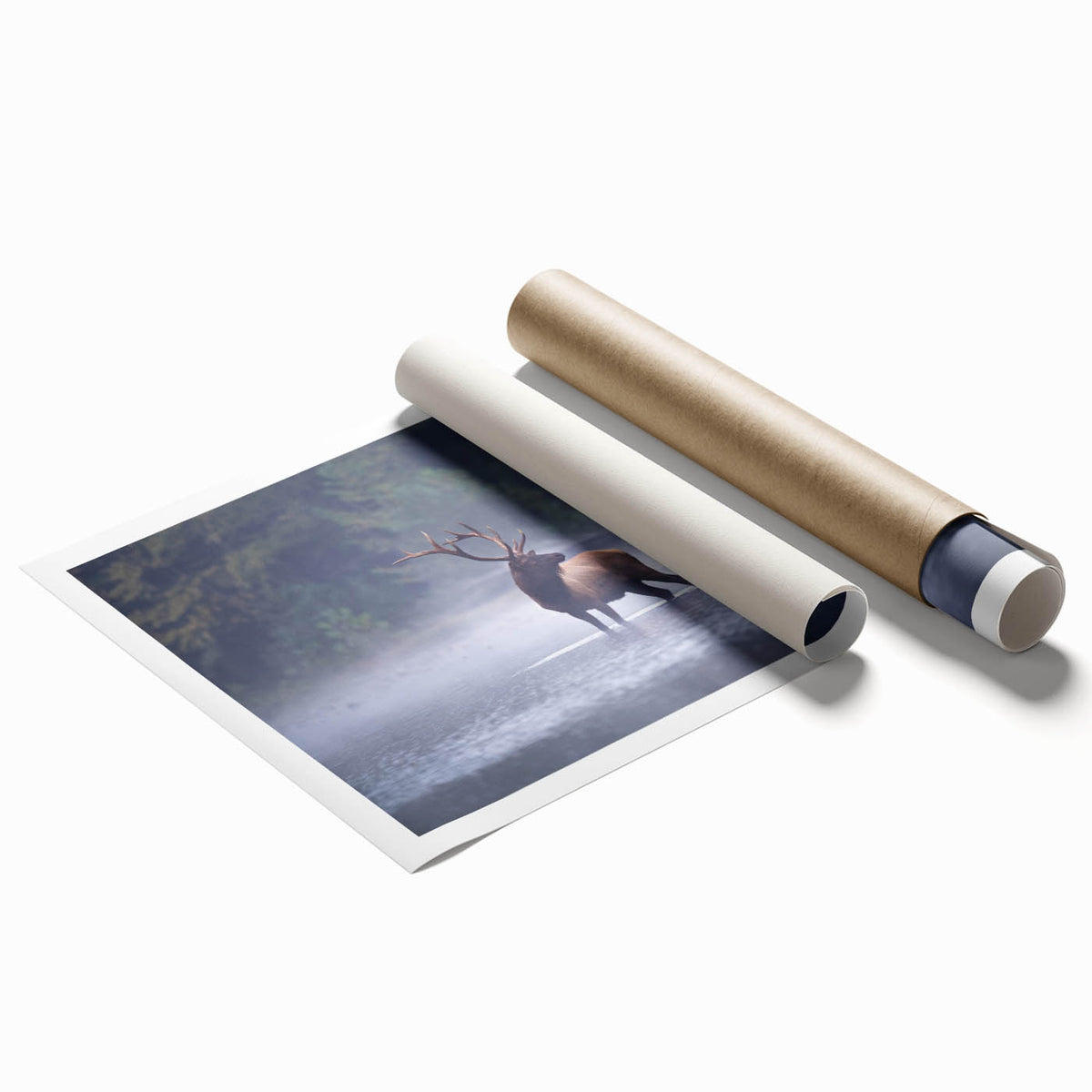 Extra large rolled print of Pennsylvania scenery with vibrant floral elements, ideal for classy bathroom wall art.