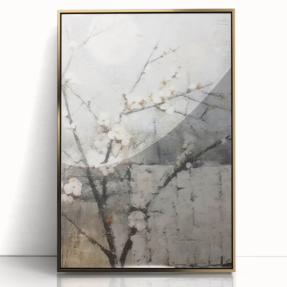 Framed abstract floral wall art featuring vibrant gold accents and intricate designs, perfect for modern home decor. Ideal for adding elegance to any space.