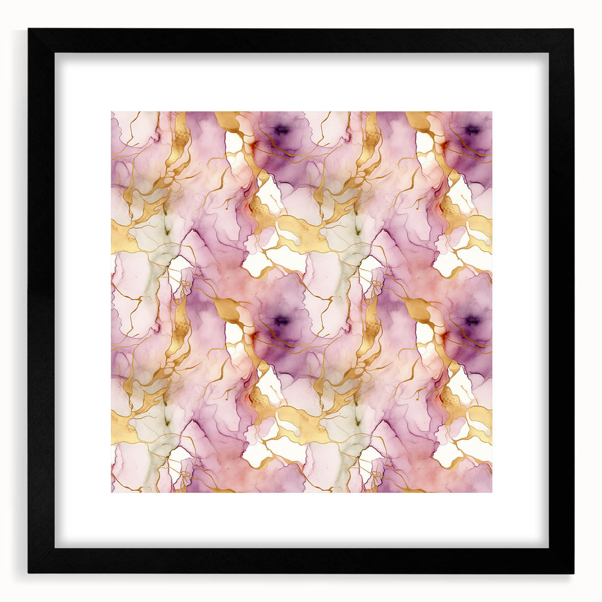 Abstract strokes wall art framed with a black mat, showcasing vibrant colors and dynamic patterns, perfect for modern home decor. Ideal for enhancing artistic spaces.