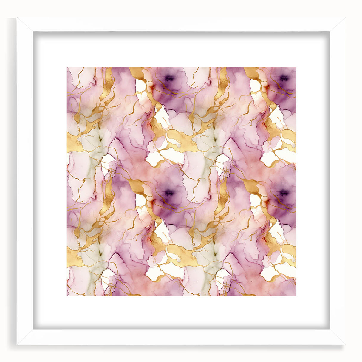 Abstract strokes wall art framed in white matting, showcasing vibrant colors and dynamic patterns, ideal for modern home decor or office environments.