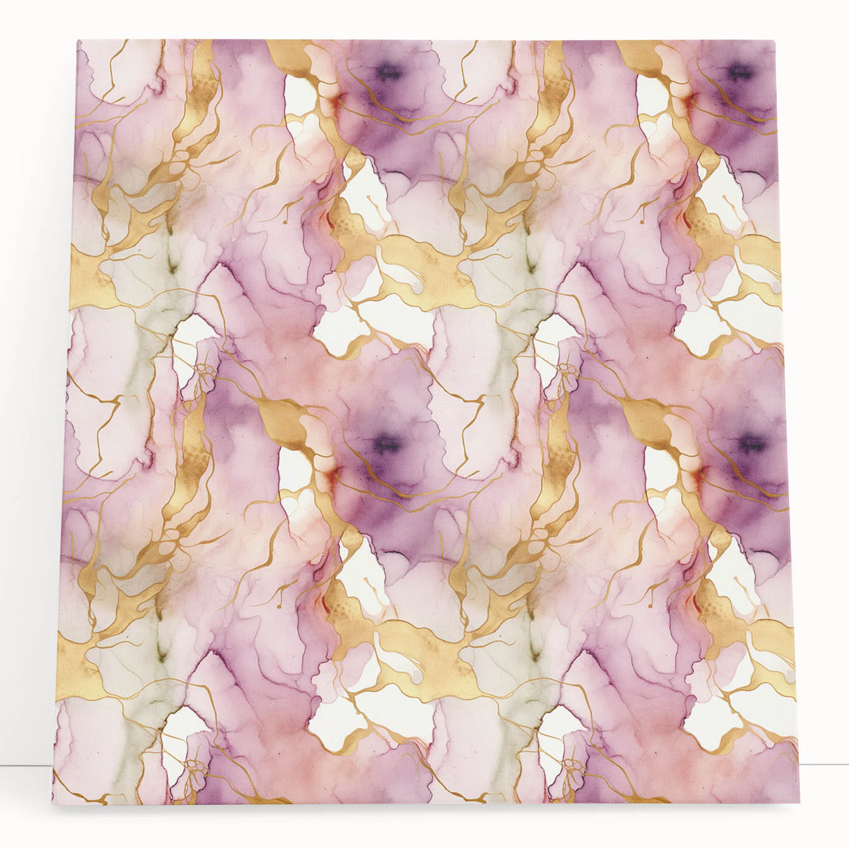 Abstract strokes wall art on stretched canvas featuring bold colors and dynamic brushwork, leaning against a neutral wall, ideal for modern home decor.