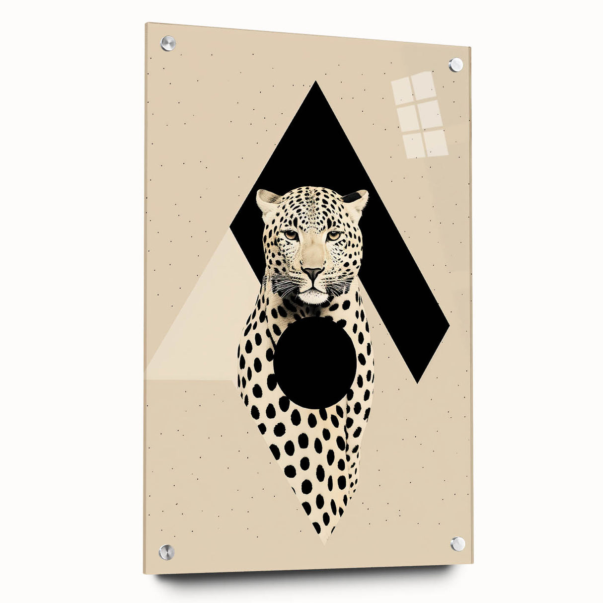 Custom Dining Room Wall Decor - Leopard & Geometric Artwork