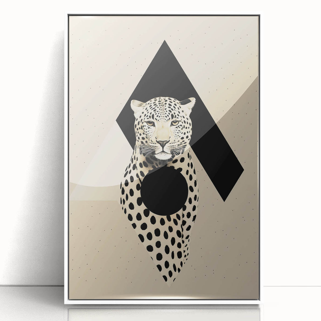 Custom Dining Room Wall Decor - Leopard & Geometric Artwork