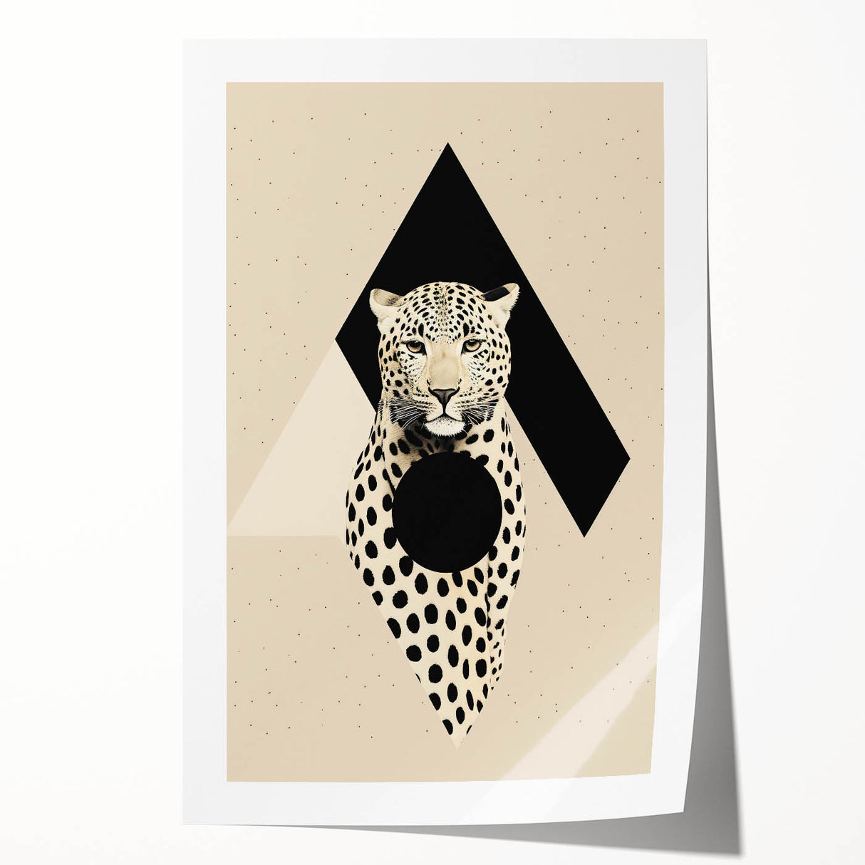Custom Dining Room Wall Decor - Leopard & Geometric Artwork
