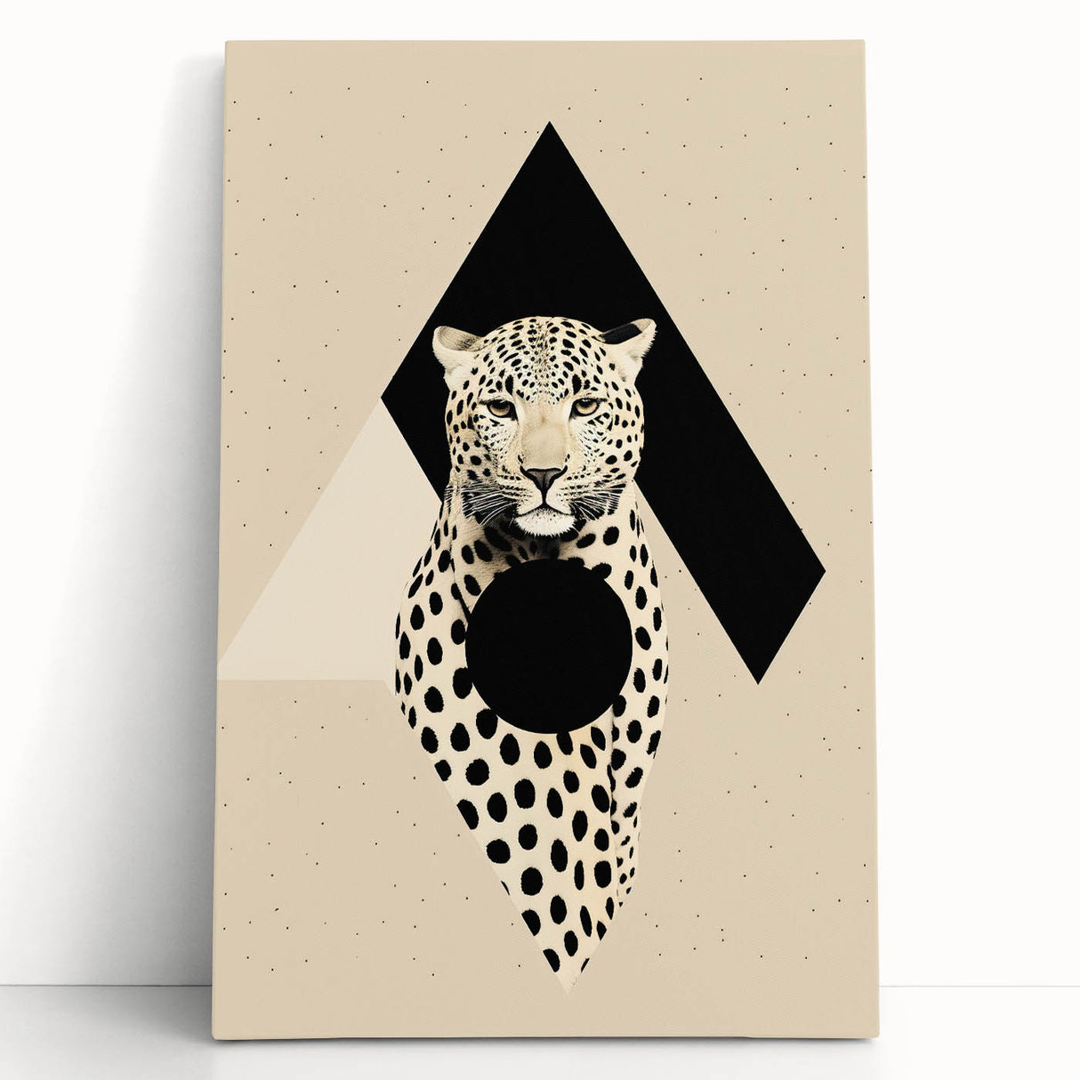 Custom Dining Room Wall Decor - Leopard & Geometric Artwork