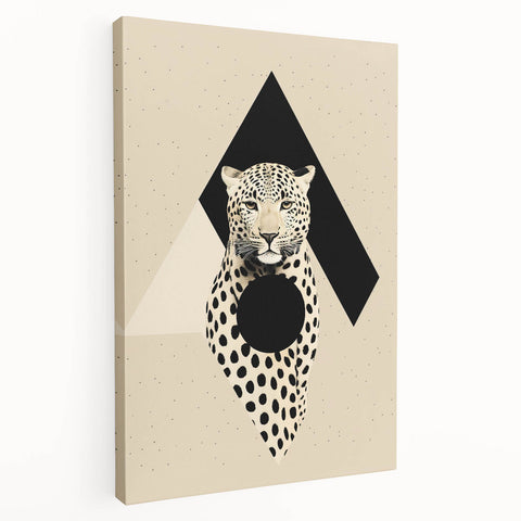 Custom Dining Room Wall Decor - Leopard & Geometric Artwork