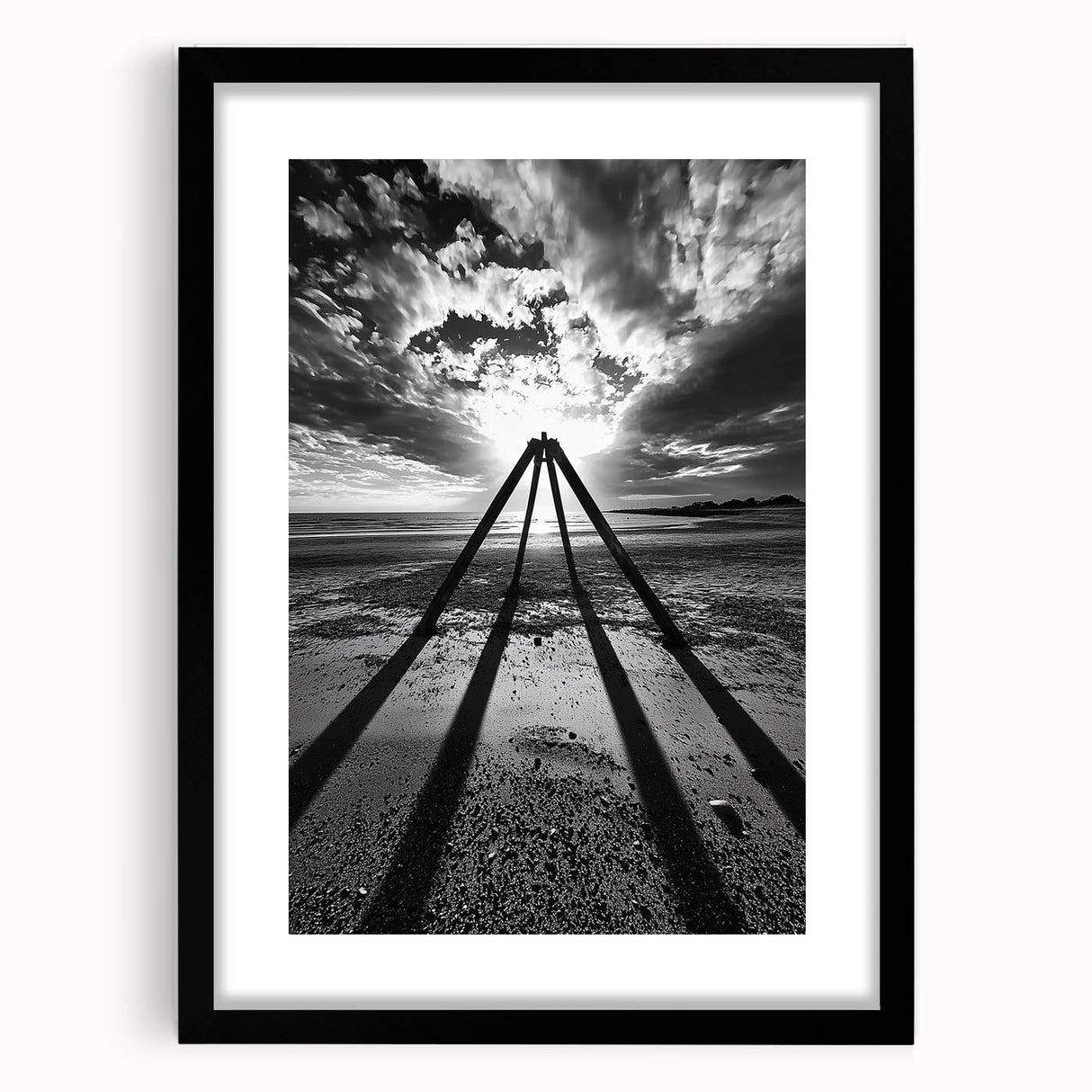Modern Office Art - Black & White Abstract Landscape Print
