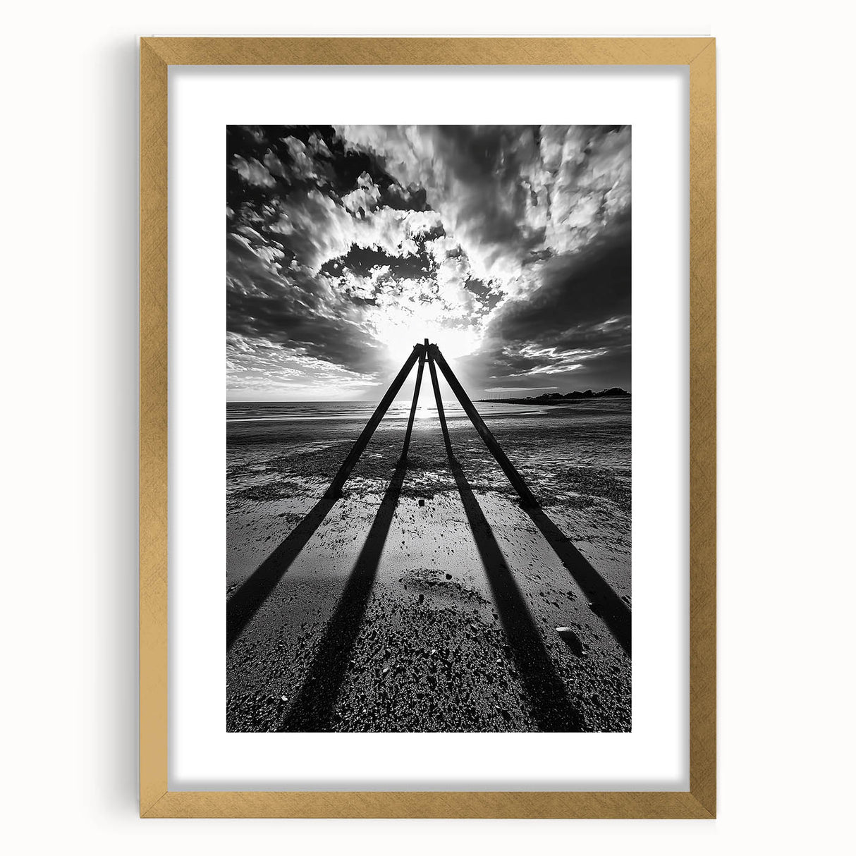 Modern Office Art - Black & White Abstract Landscape Print