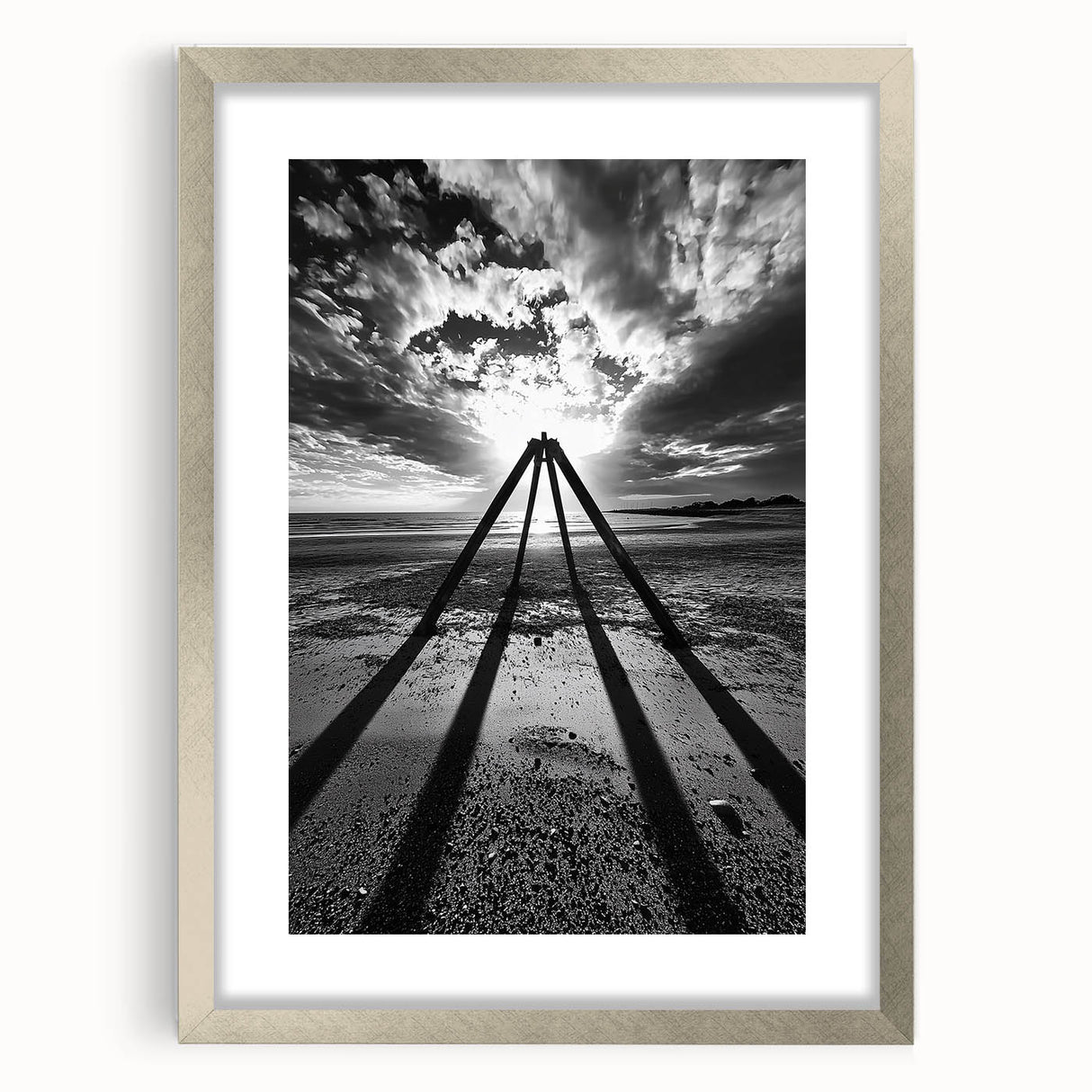 Modern Office Art - Black & White Abstract Landscape Print